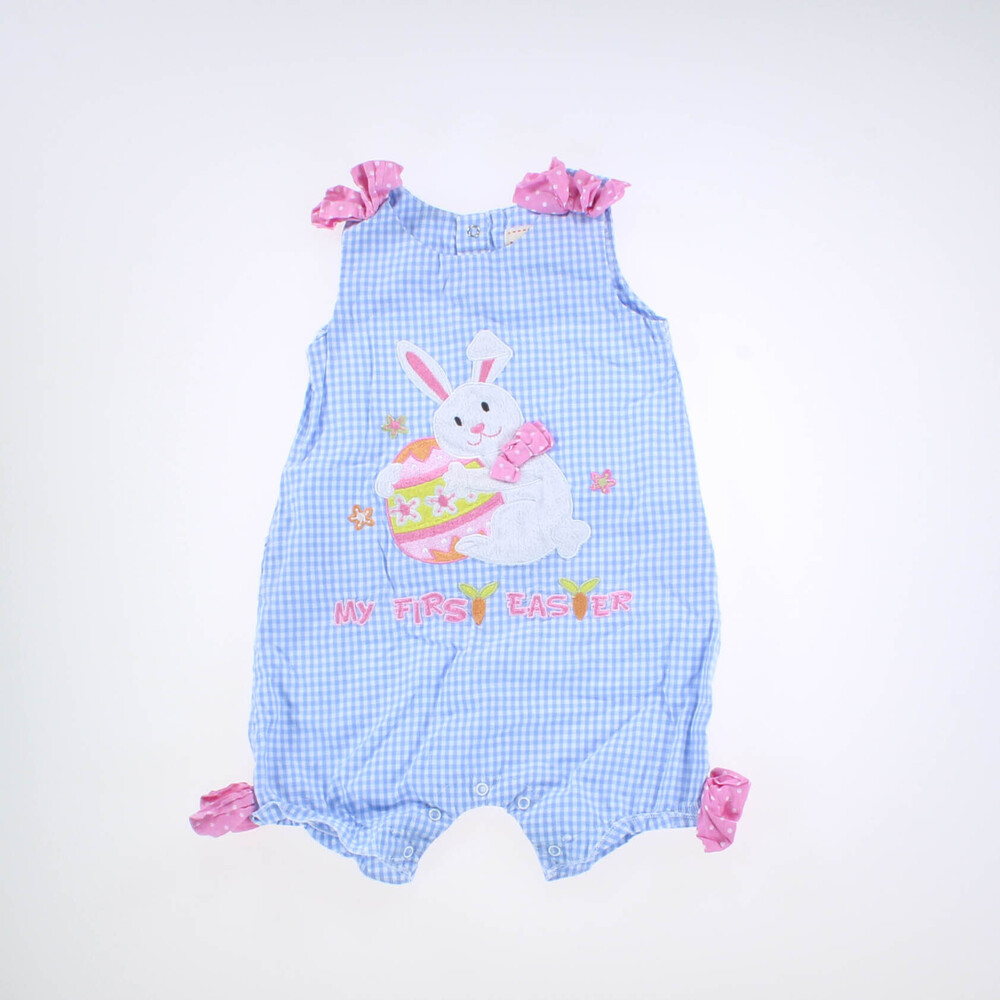 Toffee & Apple Girls Blue | Bunny Romper size: 18 Months